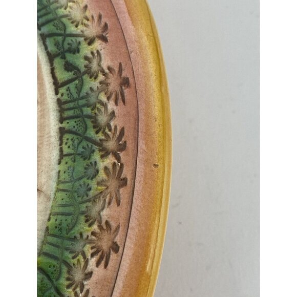 Kani of Hawaii Handmade Hibiscus 11.5” Bowl Basketweave Sunflower Ceramic Bowl - Picture 7 of 12